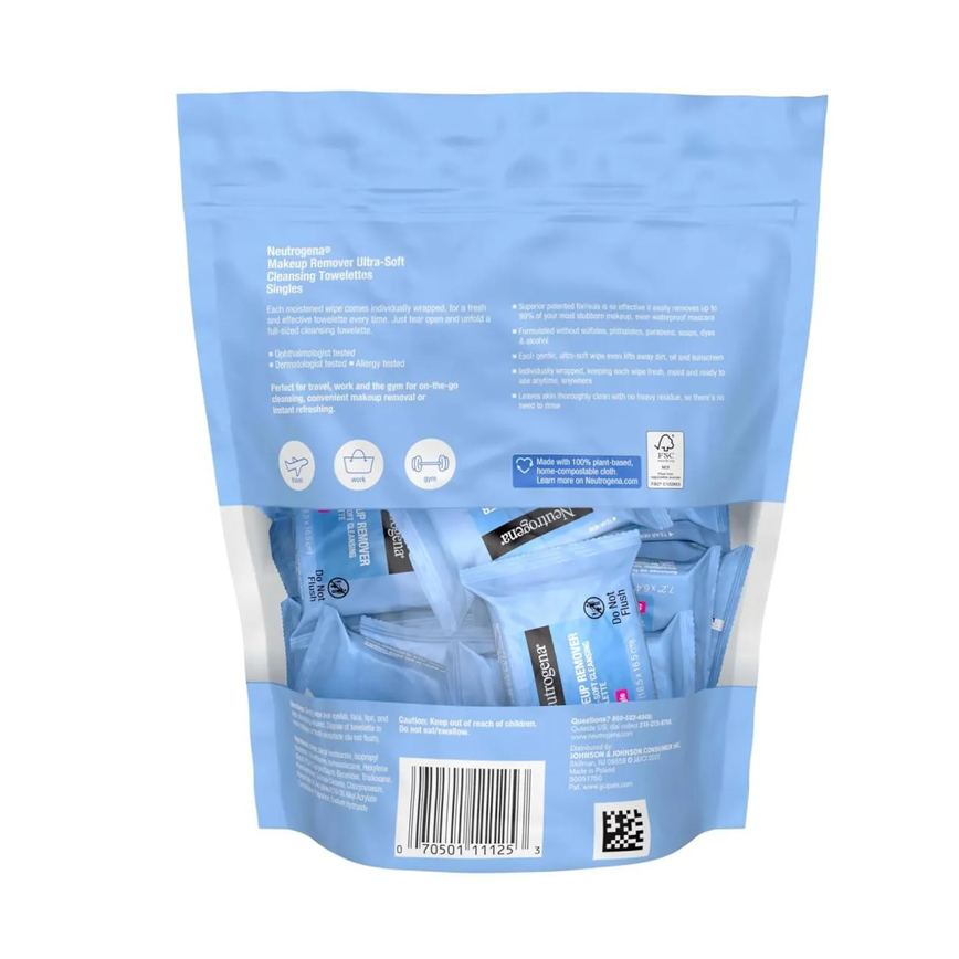 Lenço Demaquilante Umidecido sem Álcool 20 Un - Neutrogena