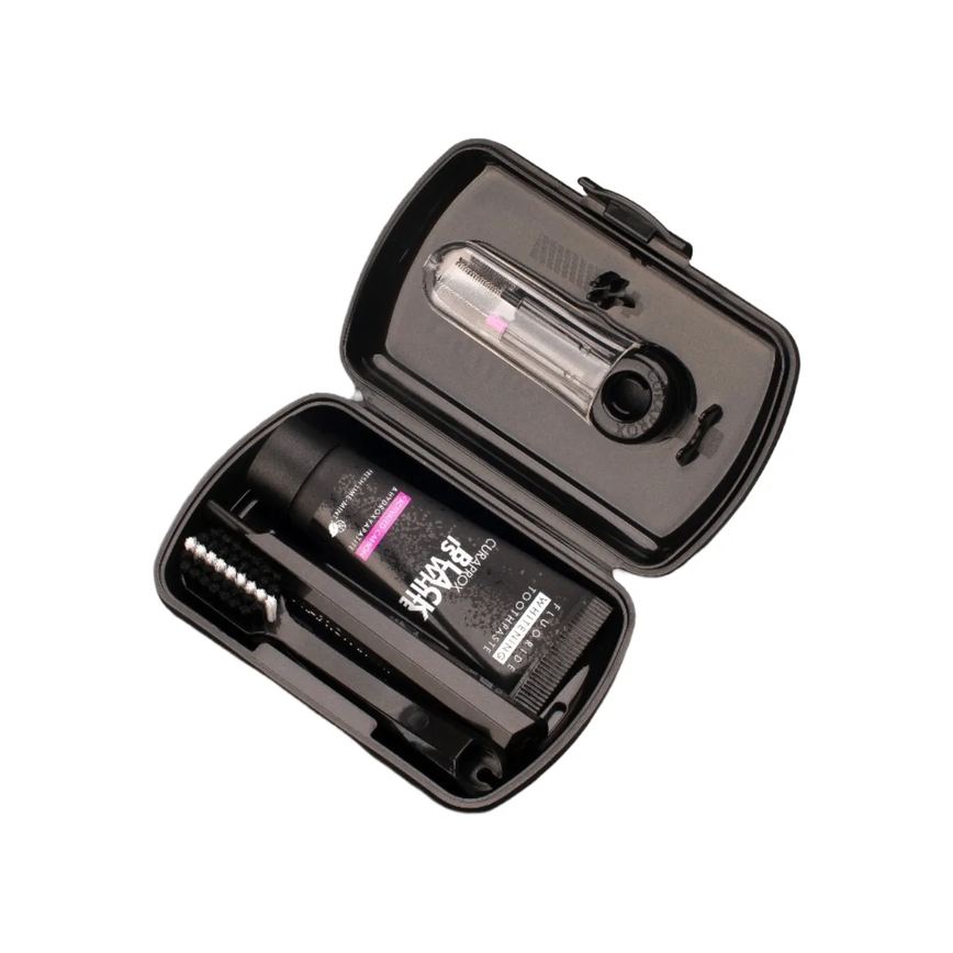 Kit Viagem Curaprox Travel Set Black Is White Escova de Dente + Creme Dental + Escovas Interdentais