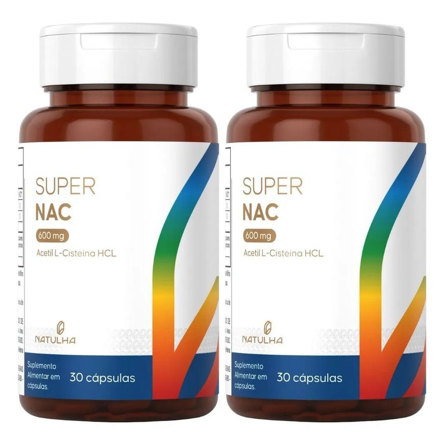 Kit 2X Super Nac (Acetilcisteina Hcl) 600Mg 30 Capsulas - Natulha