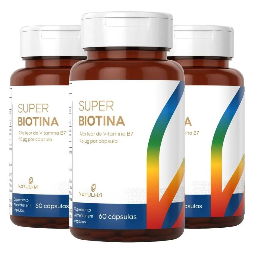 Kit 3X Super Biotina 150% Idr 60 Cápsulas - Natulha