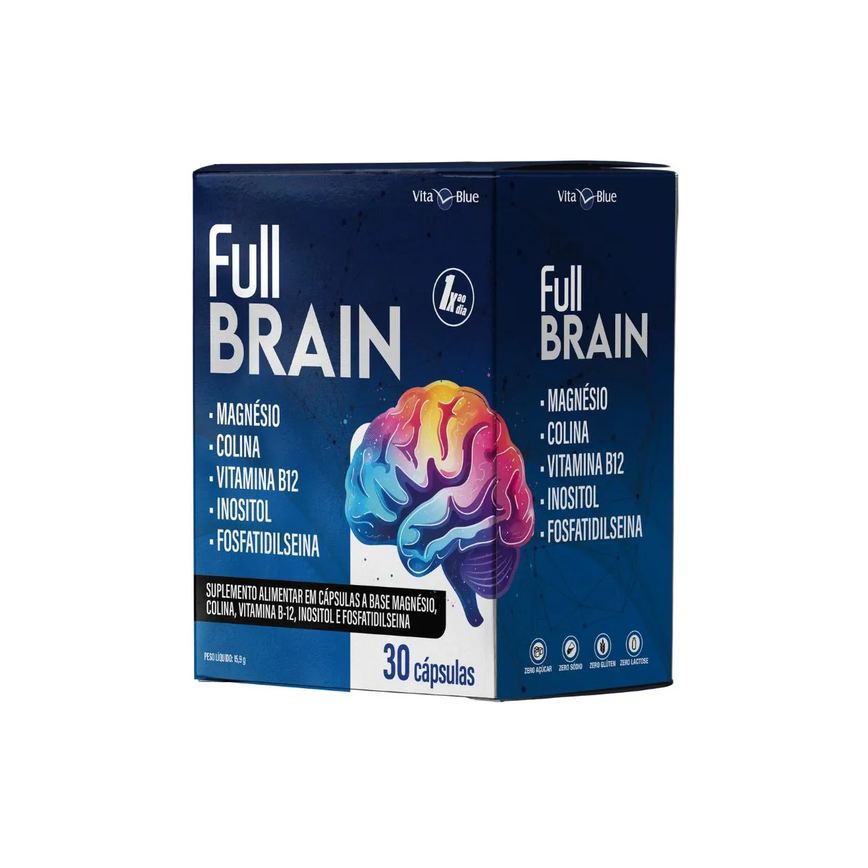 Full Brain Suplemento Alimentar Vita Blue - 30 Cápsulas