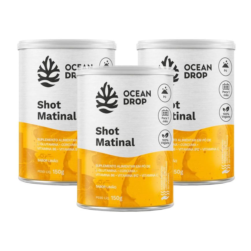 Kit 3 Shot Matinal Sabor Limão 150G - Ocean Drop
