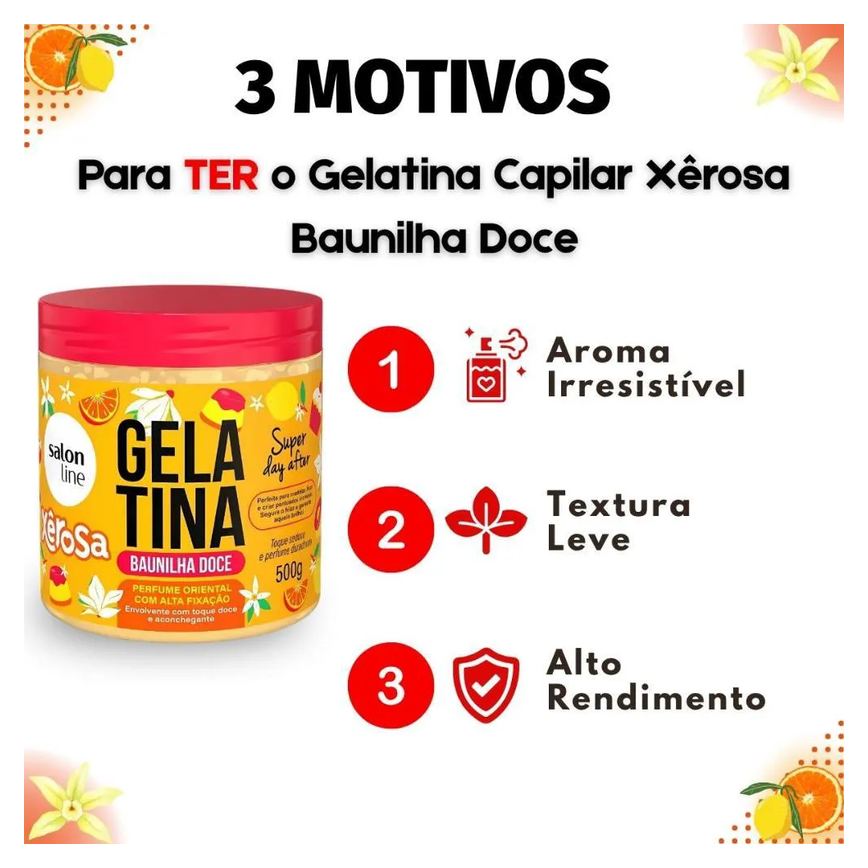 Gelatina Capilar Salon Line Xêrosa Baunilha Doce 500g