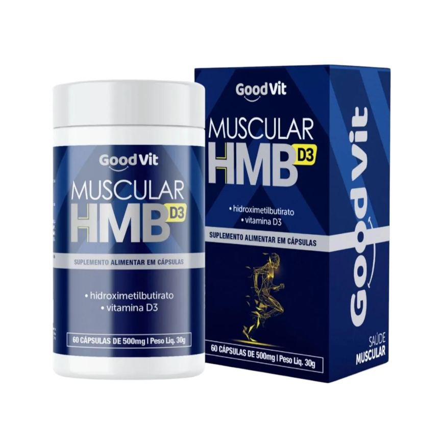 Suplemento Muscular Hmb D3 Good Vit 60 Cápsulas de 500Mg Hidroximetilbutirato e Vitamina D3