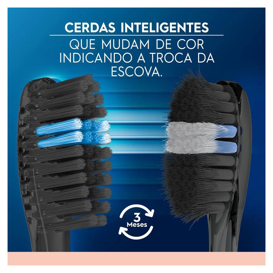 Escova de Dente Oral B Indicator Black Sensitive com Carvão 3 unidades