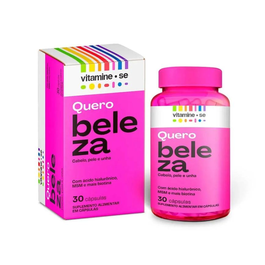 Polivitamínico Vitamine-Se Quero Beleza para Cabelos, Pele e Unhas C/30 Cápsulas