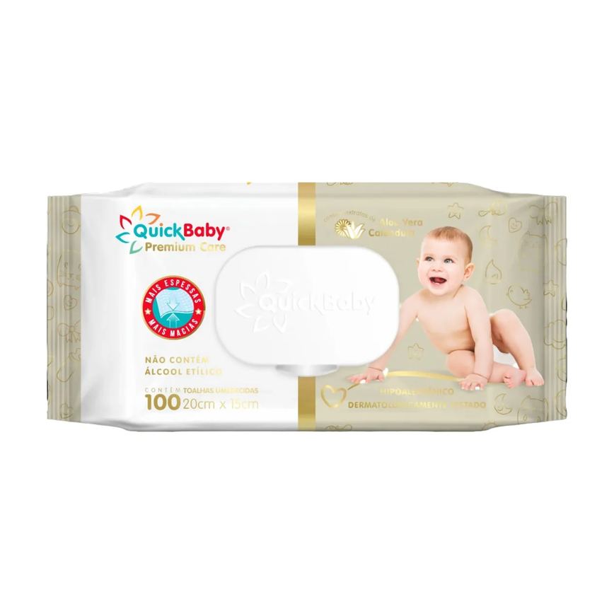 Toalha Umedecida Quick Baby Premium Care 100 Unidades