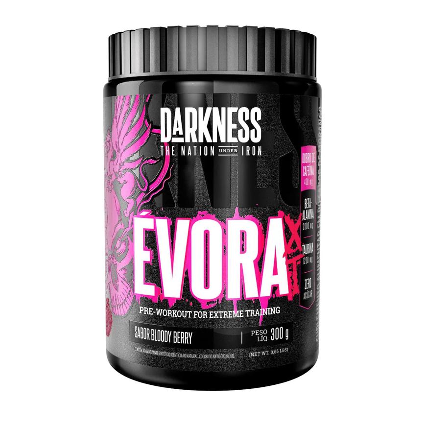 Évora Xt Darkness - Pré-Treino com Dobro de Cafeína 300g Bloody Berry