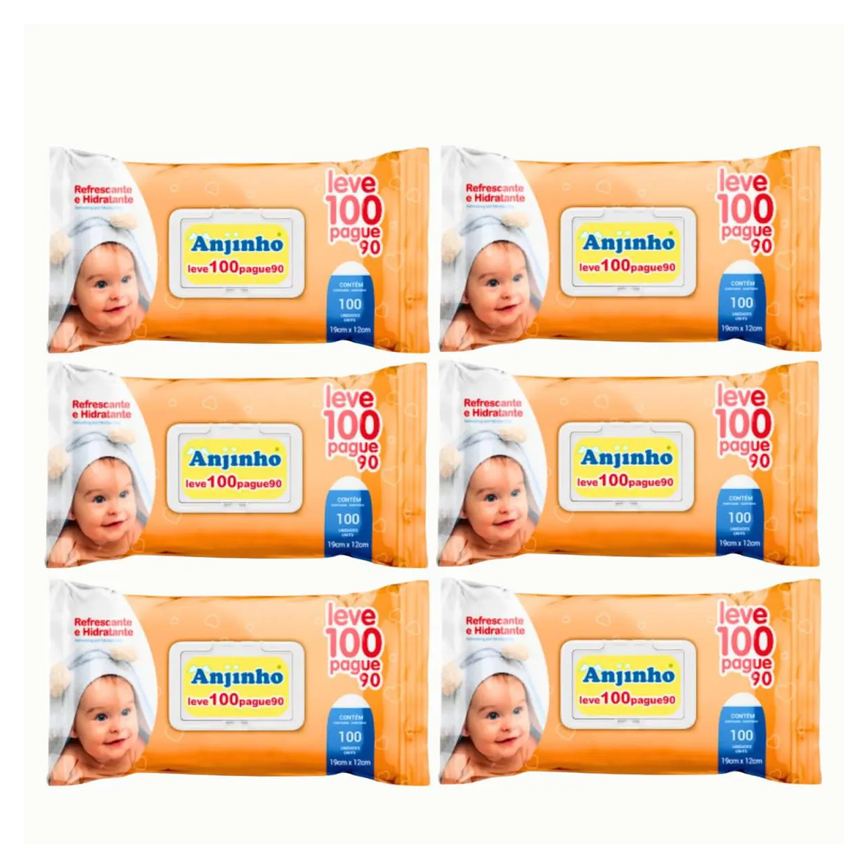 Kit C6 Lenço Umedecido Leve 100 Pague 90 - Anjinho