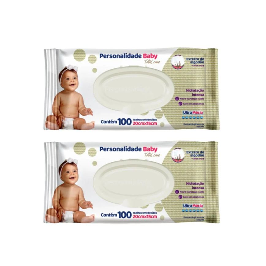 Kit C2 Lenço Umedecido Total Care C100 - Personalidade