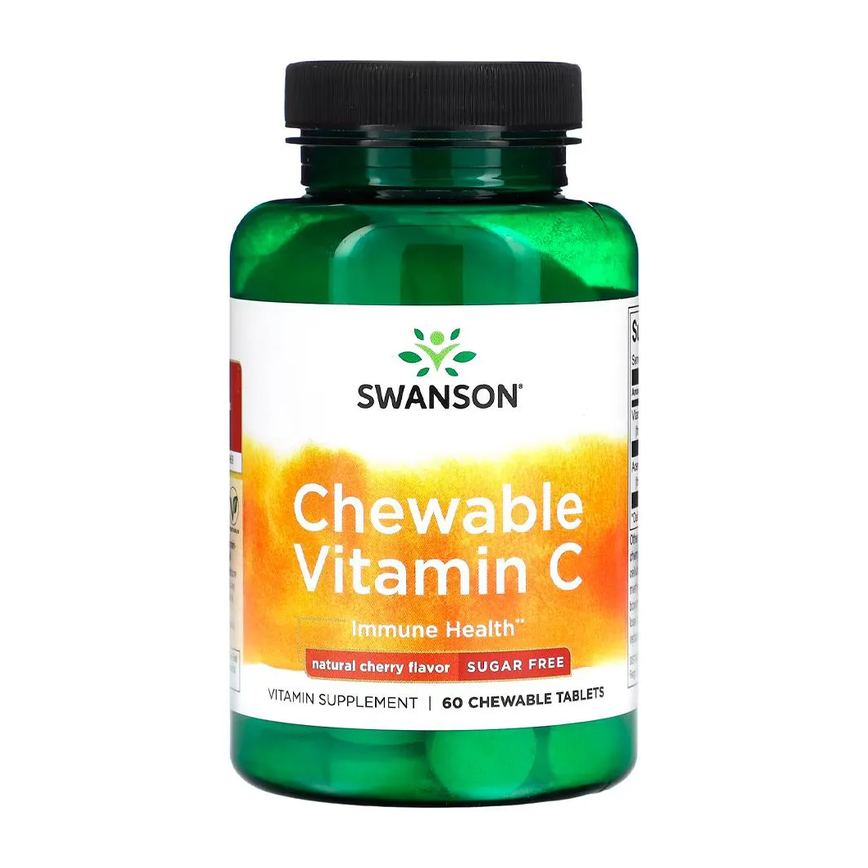 Swanson Chewable Vitamin C - Natural Cherry Flavor Sugar Free 60 Chwbls 087614115382