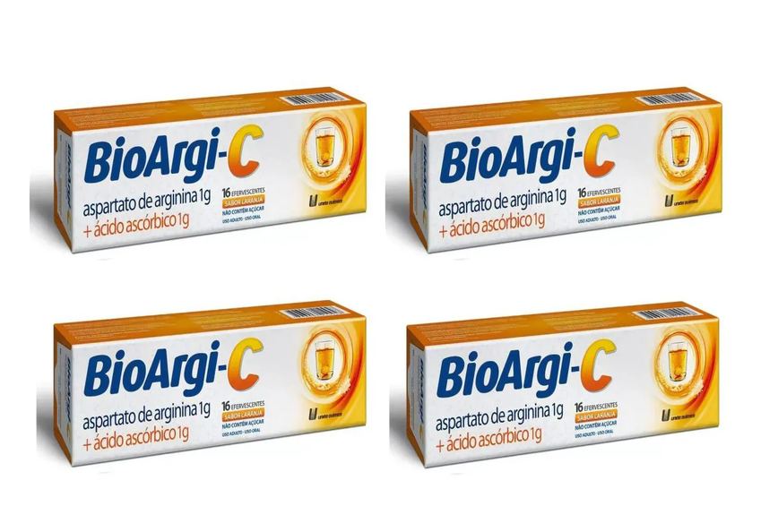Kit 4 Vitamina C 1G + Arginina Bioargi-C 16Cp Efervescentes