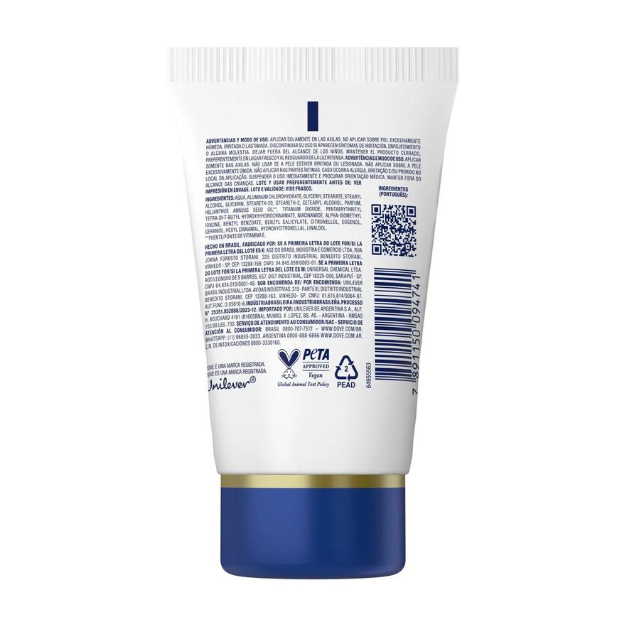 Desodorante Antitranspirante Creme Dove Creme Sérum Reparação Diária Feminino 48h 50g