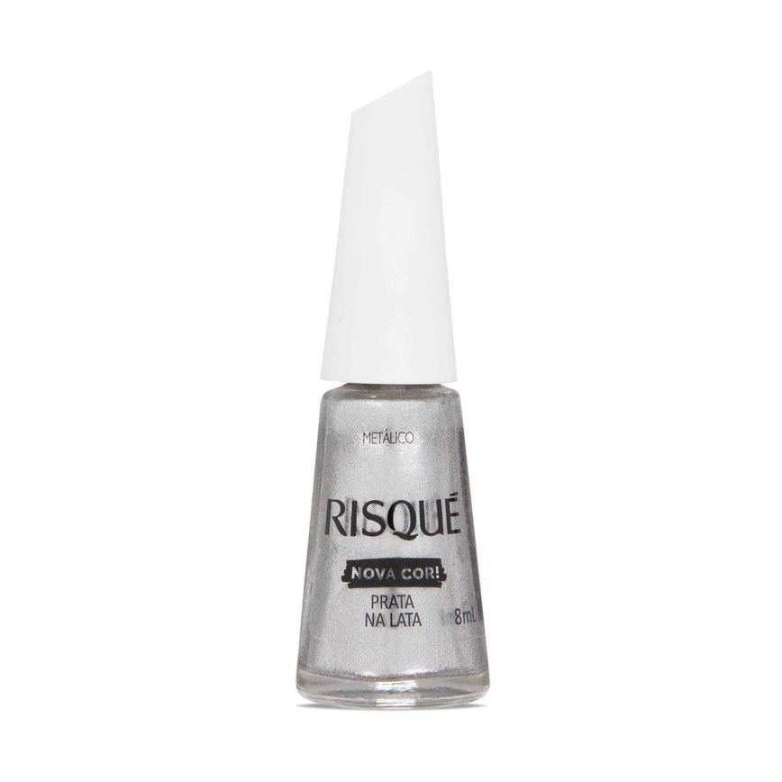 Esmalte Metálico Risqué Nova Cor! 8ml - Prata na Lata