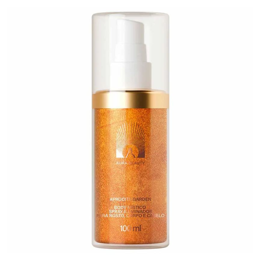 Spray Iluminador Multiuso Aura Beauty Body Místico Afrodite Garden 100ml