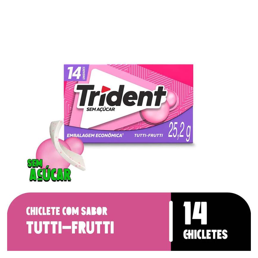 Goma de Mascar Trident Tutti Frutti Sem Açúcar 25,2g