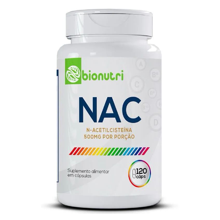Nac N-acetilcisteína - 120 cápsulas 500mg - Zero Açúcar