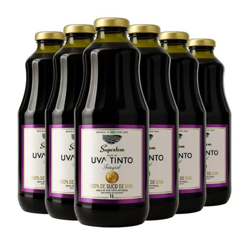 Kit 6 Suco de Uva Tinto Integral 1L - Superbom
