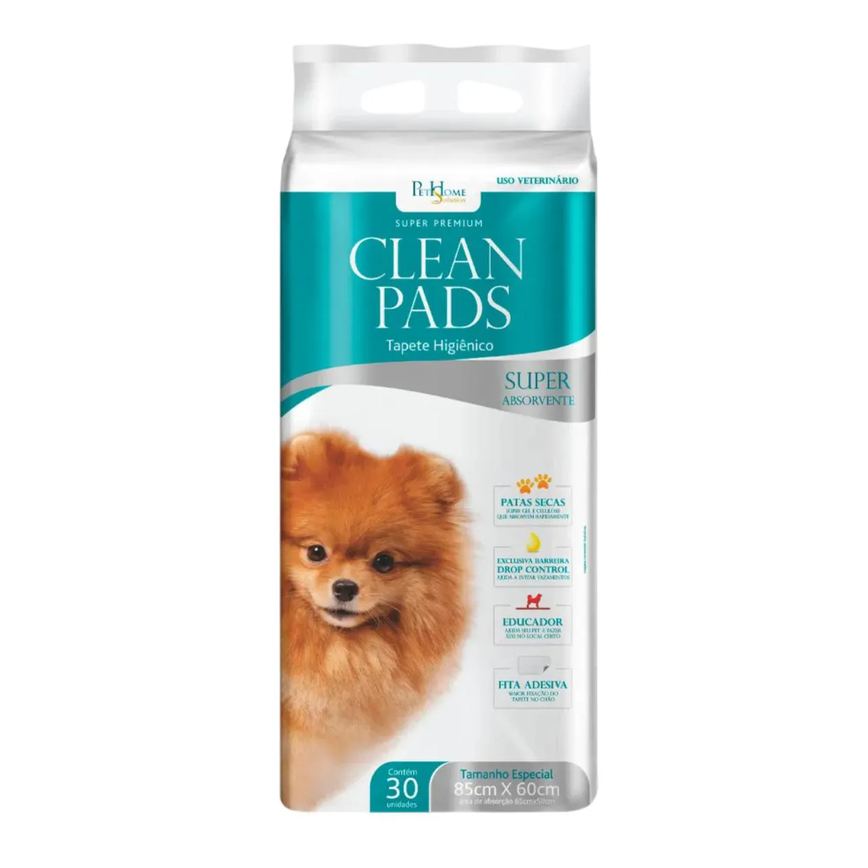 Tapete Higiênico Clean Pads para Cães 85Cm X 60Cm 30Un