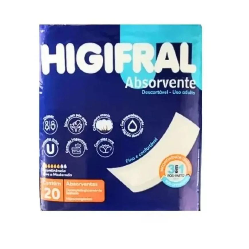 Absorvente Geriátrico Pós-Parto Higifral C/20 Unidades
