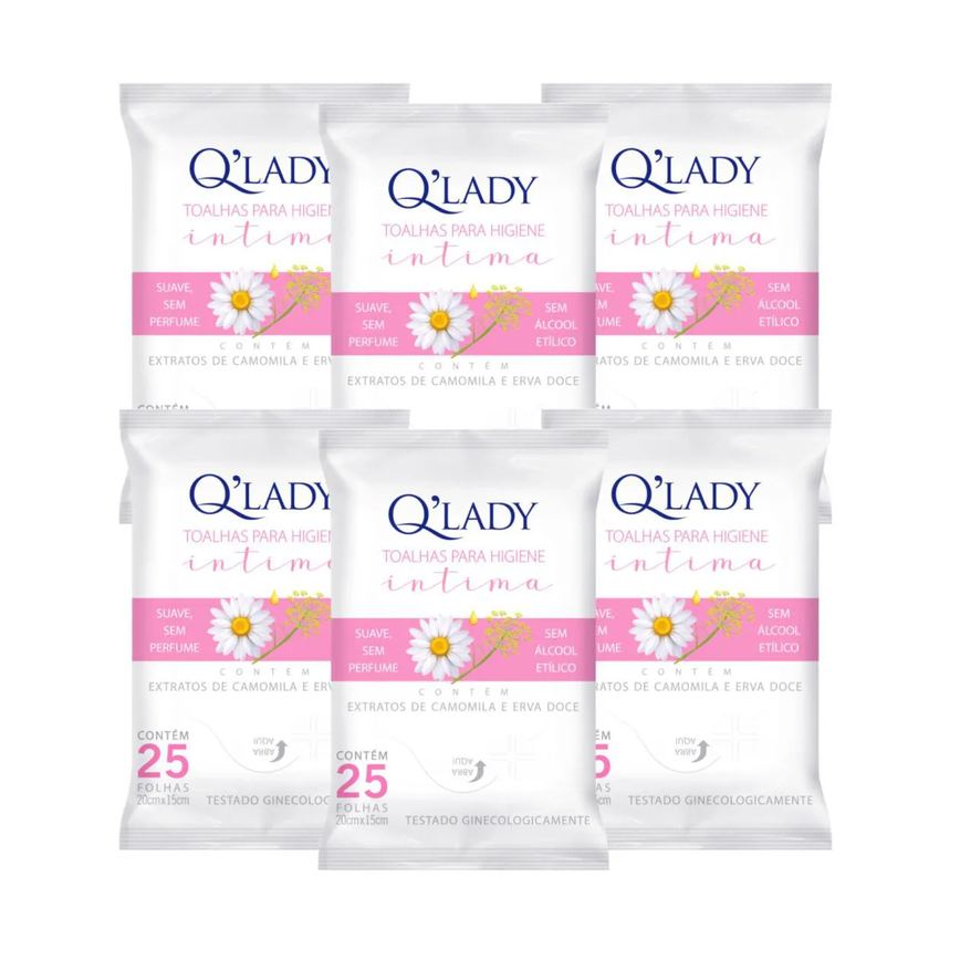 Kit C6 Toalhas Higiene Suave Íntima C25 Q Lady
