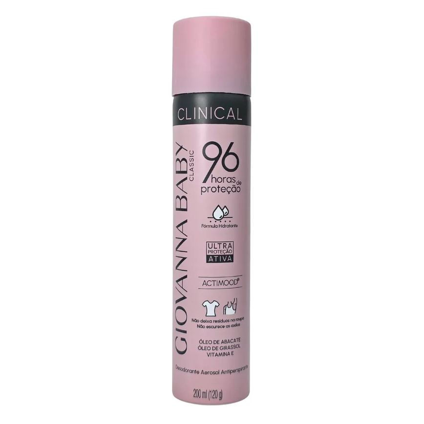 Desodorante Aerossol Classic Clinical 96H Vegano Giovanna Baby 200Ml / 120G