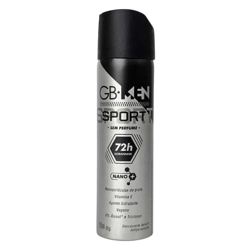 Desodorante Aerossol Sport sem Perfume Gb Men 72H Vegano Giovanna Baby 150Ml / 90G