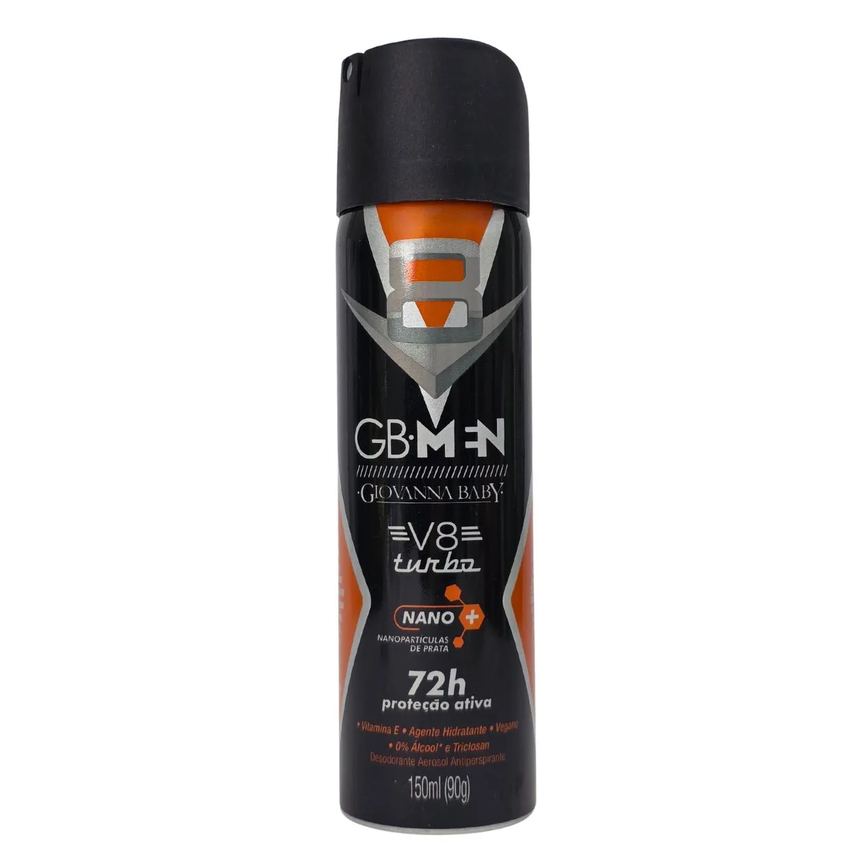 Desodorante Aerossol V8 Turbo Gb Men 72H Vegano Giovanna Baby 150Ml / 90G