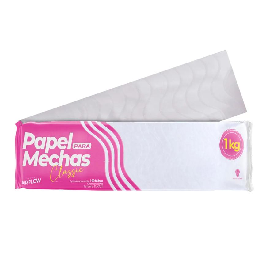 Papel para Mechas Classic Branco 11Cmx47Cm 190 Folhas 1Kg