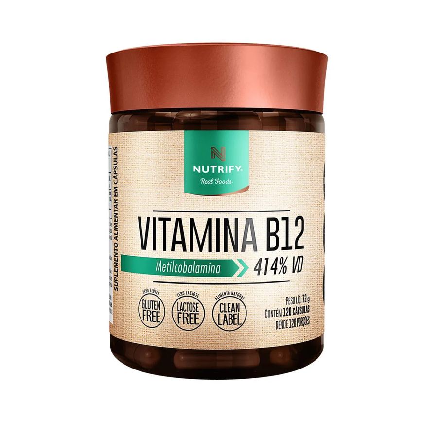 Vitamina B12 Metilcobalamina 414% Vd Vegana Nutrify 120 Capsulas SEM Sabor