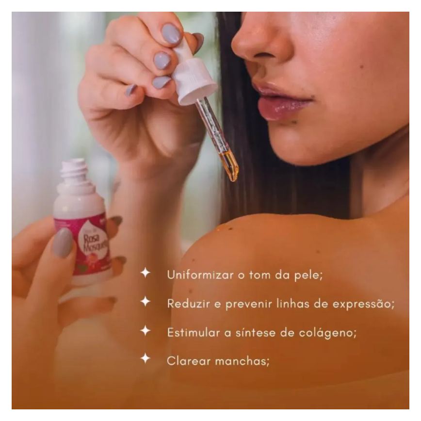 Rosa Mosqueta Rubiginosa Óleo 100% Puro 30Ml - Bellaphytus Clareador Facial e Corporal