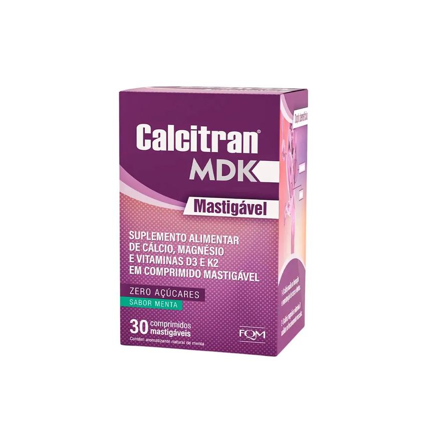 Suplemento Calcitran Mdk 30 Comprimidos Mastigáveis – Farmoquímica
