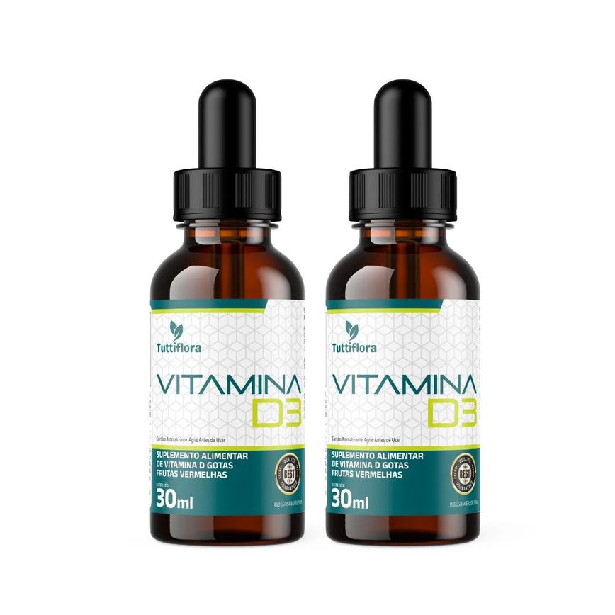 Kit 2X Vitamina D3 Sabor Laranja 30Ml Tuttiflora