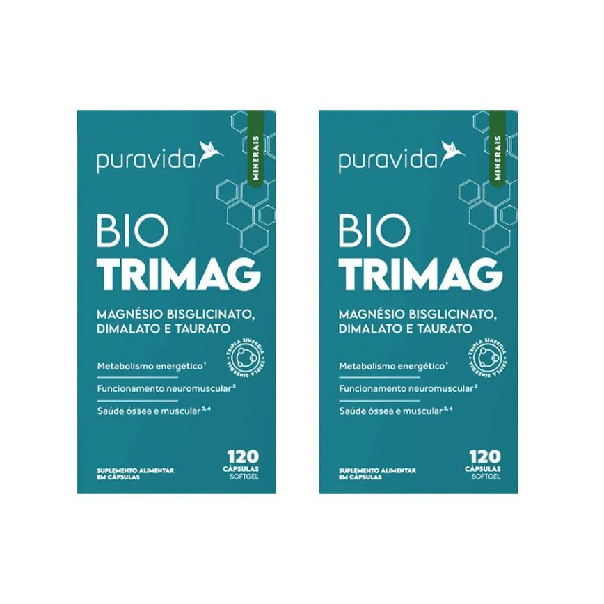 Bio Trimag Magnesio Malato Kit 2 - 120 Caps - Puravida