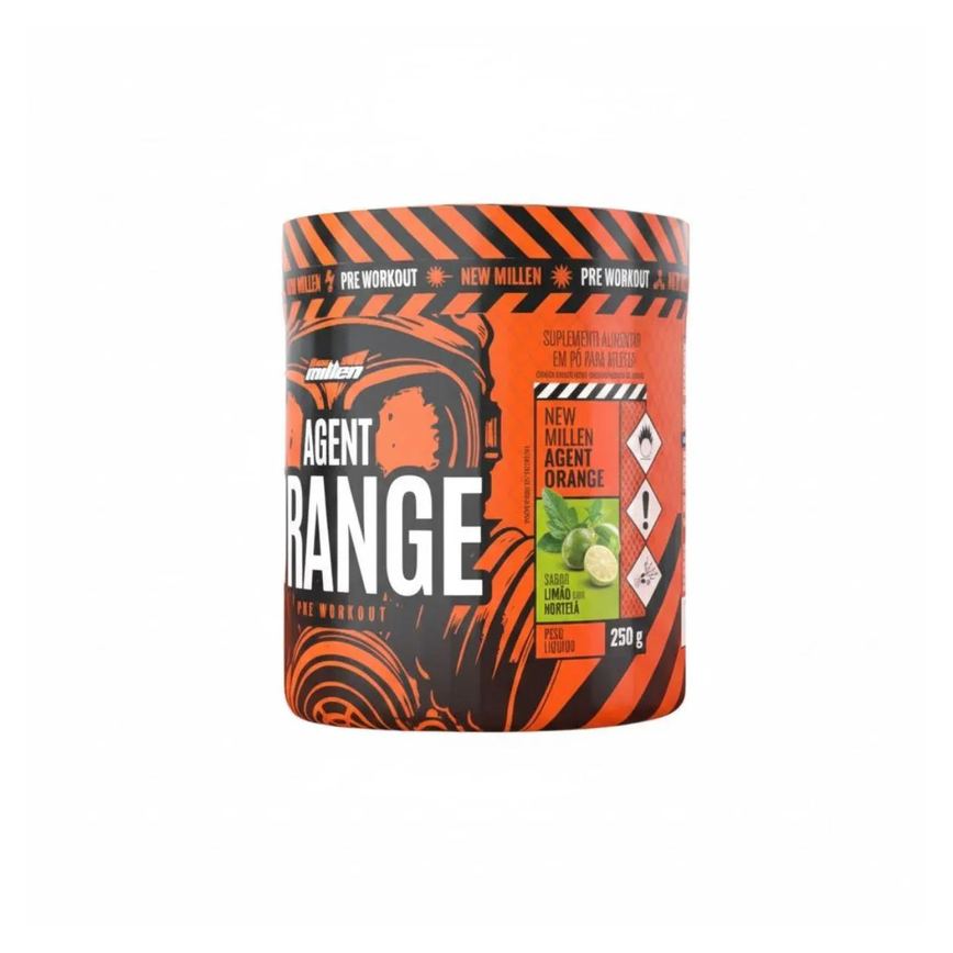 Agent Orange Limão com Hortelã Pré Treino Foco e Resiliência 250G New Millen