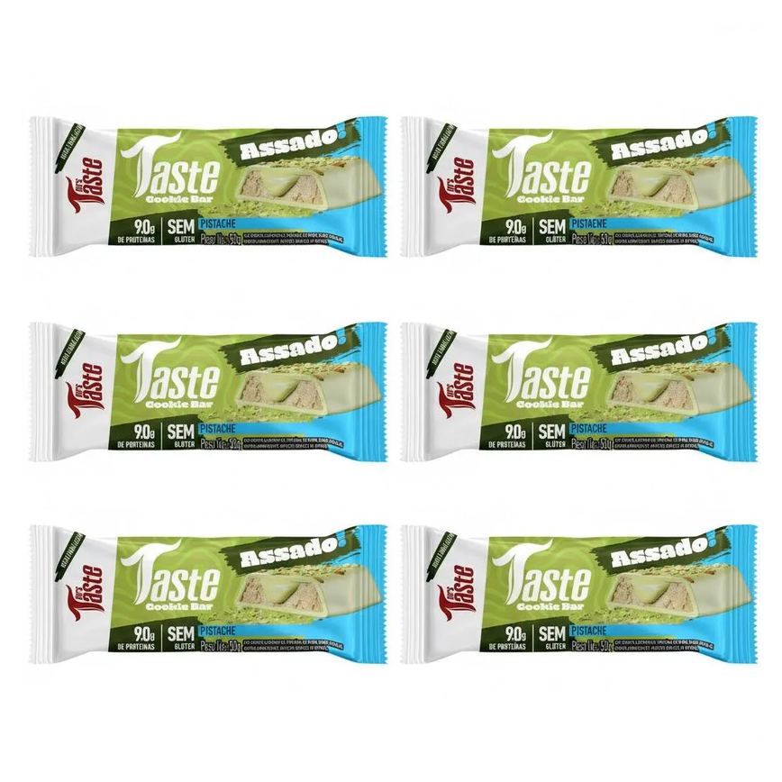 Kit 6 Barra de Proteina Pistache 50G 9G de Proteina Zero Aç