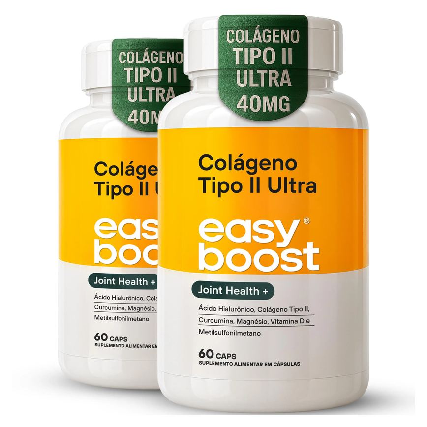Colágeno Tipo 2 Ultra Easyboost D3 Hialurônico 120 cápsulas Kit 2x