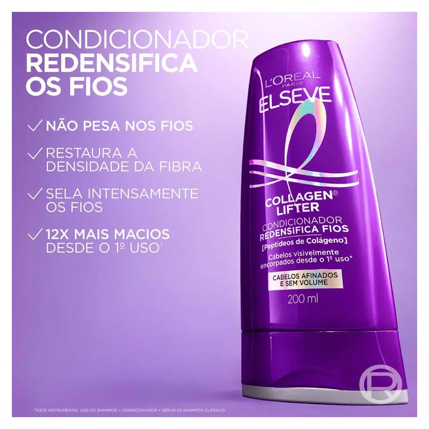 Condicionador Redensifica Fios Elseve Colágeno Lifter Redensificação e Maciez com Peptídeos de Colágeno 200ml