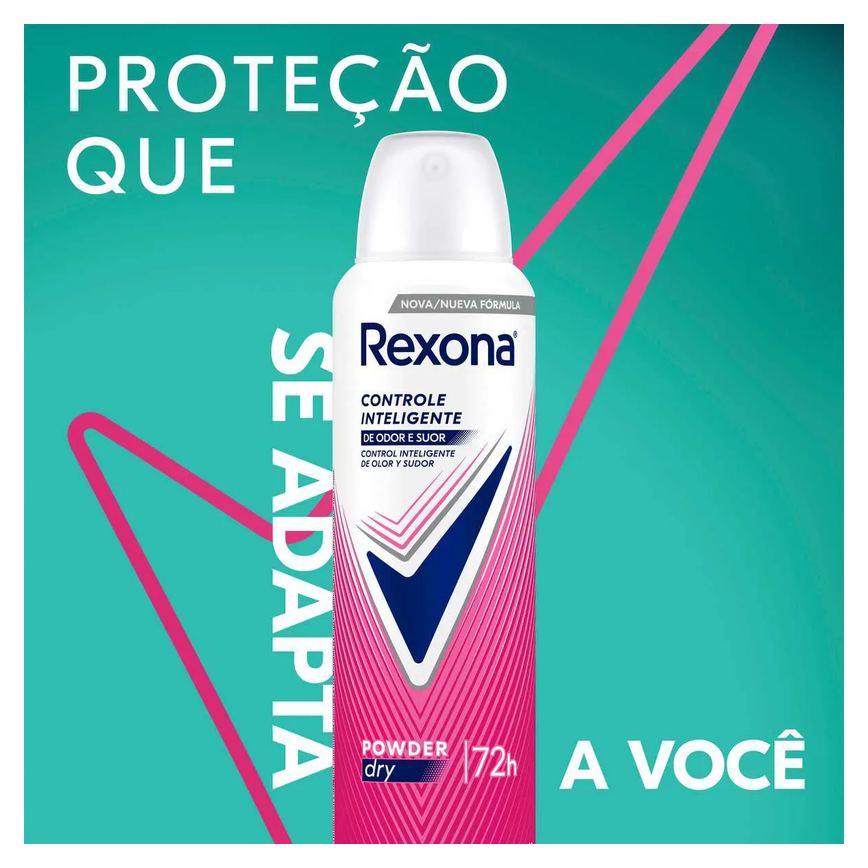 Desodorante Antitranspirante Aerosol Rexona Powder Dry Feminino 72h 150ml