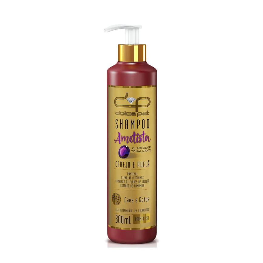 Kit Dolce Pet Shampoo Suave + Shampoo Clareador Tonalizante + Condicionador Topázio Cereja e Avelã para Cães e Gatos