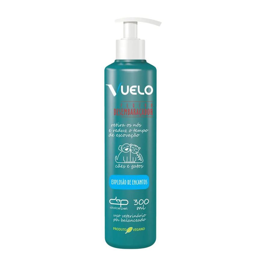 Kit Vuelo Shampoo Liso + Fluido Desembaraçador Explosão de Encantos Cães e Gatos
