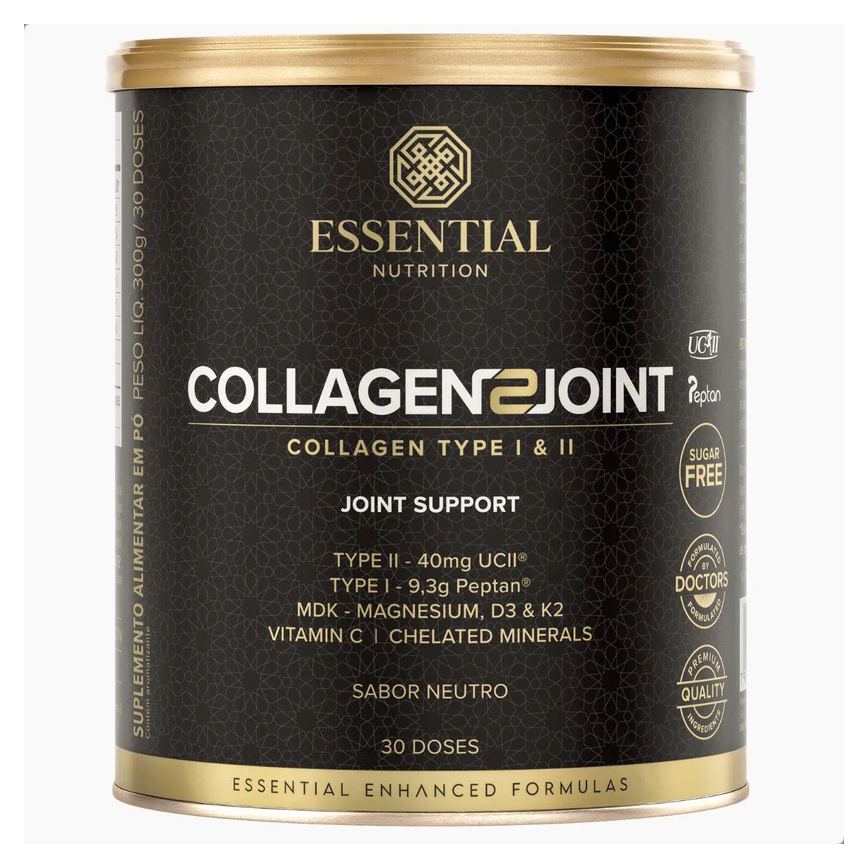 Collagen 2 Joint Articulações Lata 300G Essential Nutrition Neutro