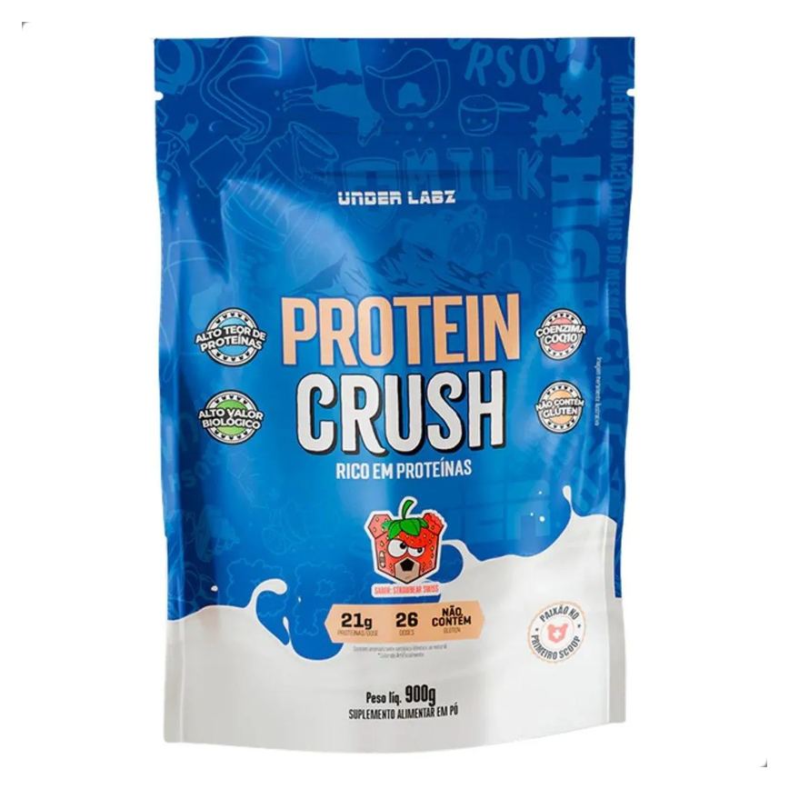 Protein Crush 100% Whey Tasty Coenzima Q10 Coq10 Refil 900G Under Labz Strawbear