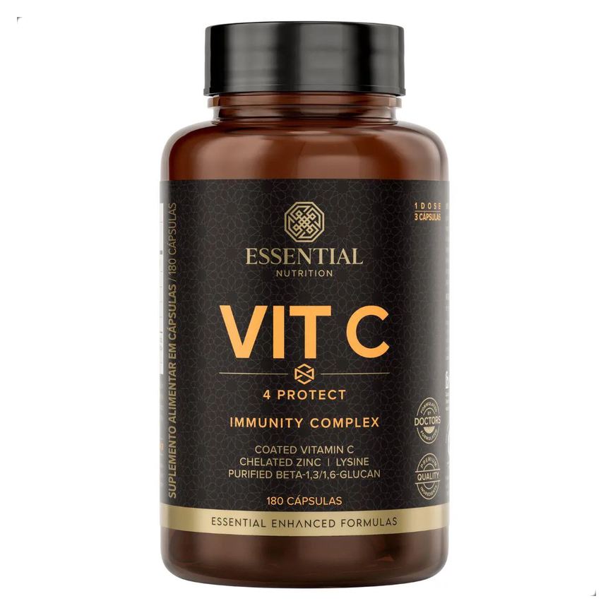 Vit C Vitamina C Immunity 4 Protect 180 Capsulas Essential Natural
