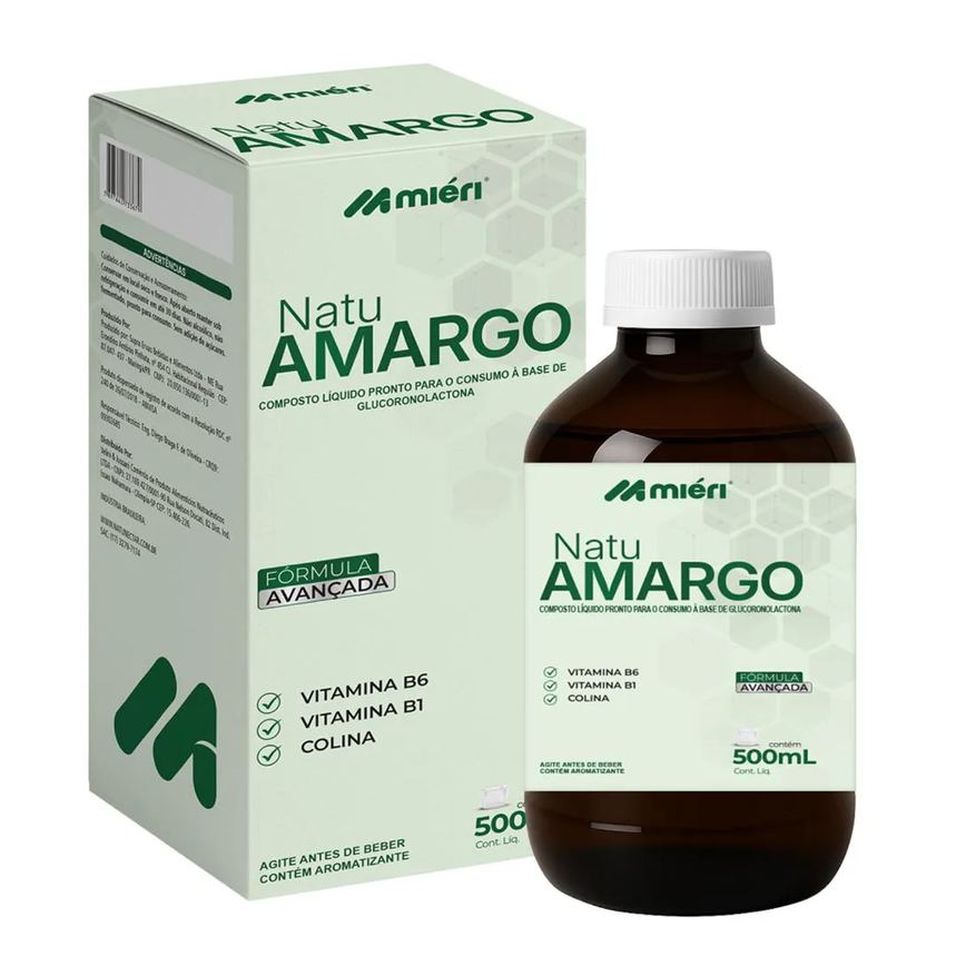 Natu Amargo Liquido - Vitamina B6, Vitamina B1, Colina - Glucoronolactona - Mieri 500ml