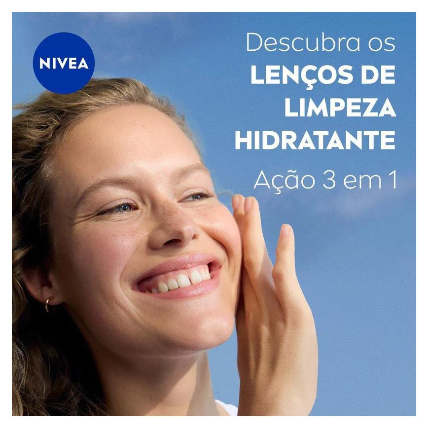 Lenços de Limpeza Facial Nivea Ação Hidratante 3 em 1 25Un
