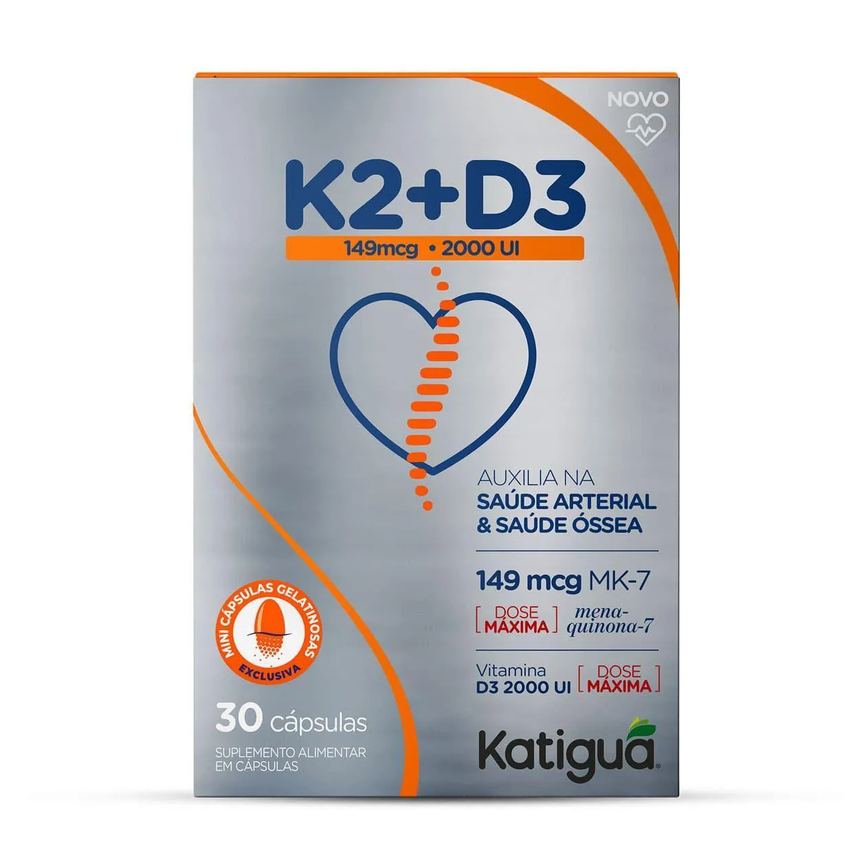 Vitamina K2 +Vitamina D3 - 30 Cáspulas Gelatinosas - Katiguá
