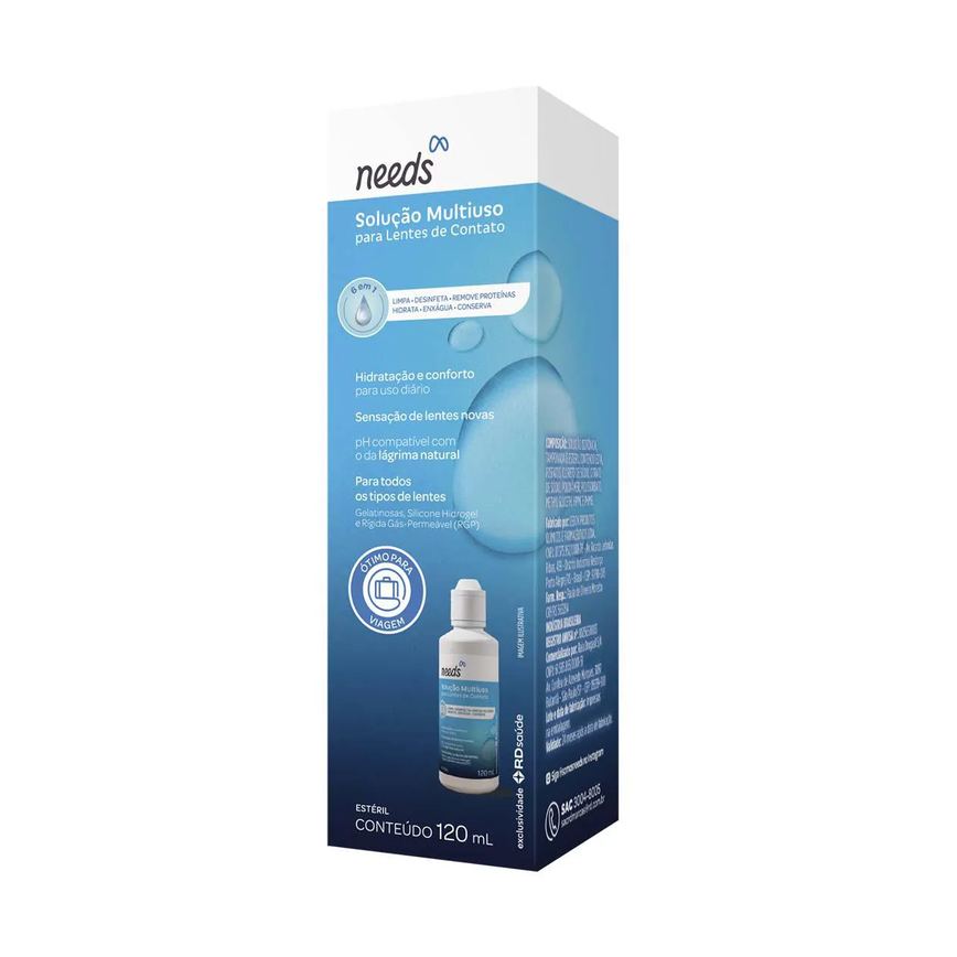 Solução para Lentes de Contato Multiuso Needs 120ml
