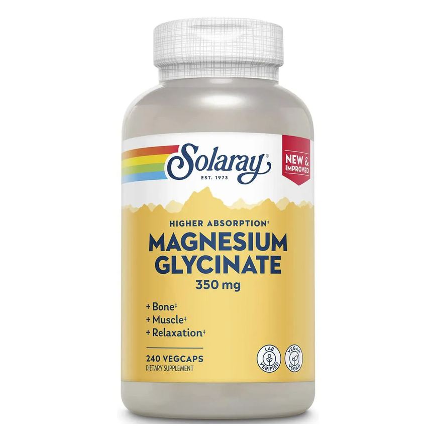 Glicinato Magnésio Alta Absorção 350Mg 240 Caps Solaray