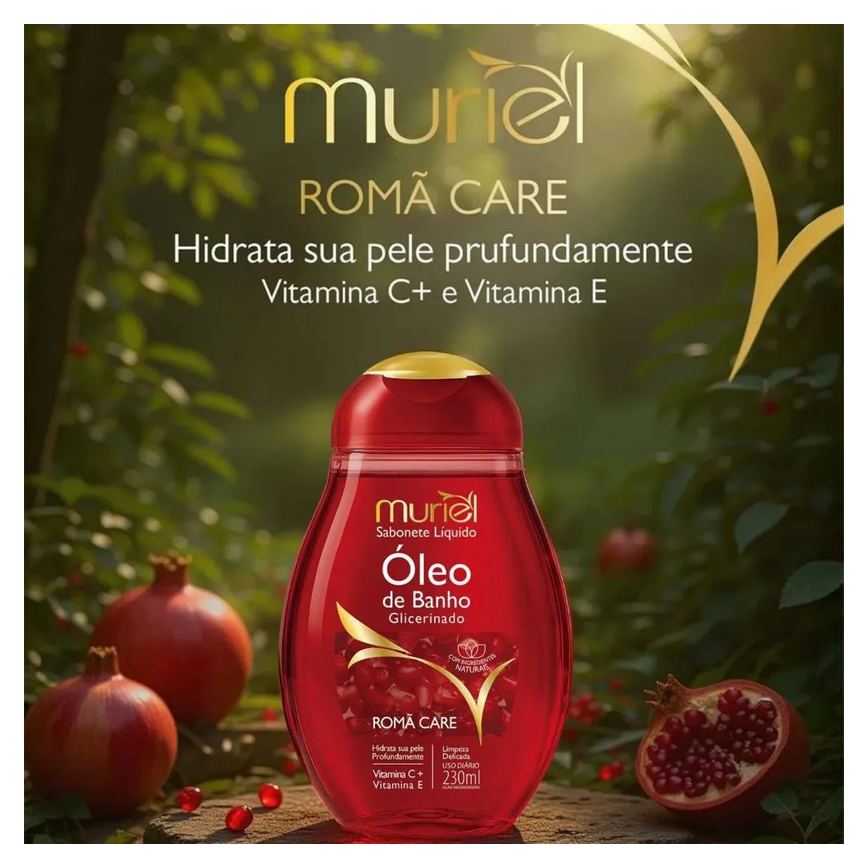 Sabonete Líquido Muriel Óleo de Banho Glicerinado Romã Care 230Ml